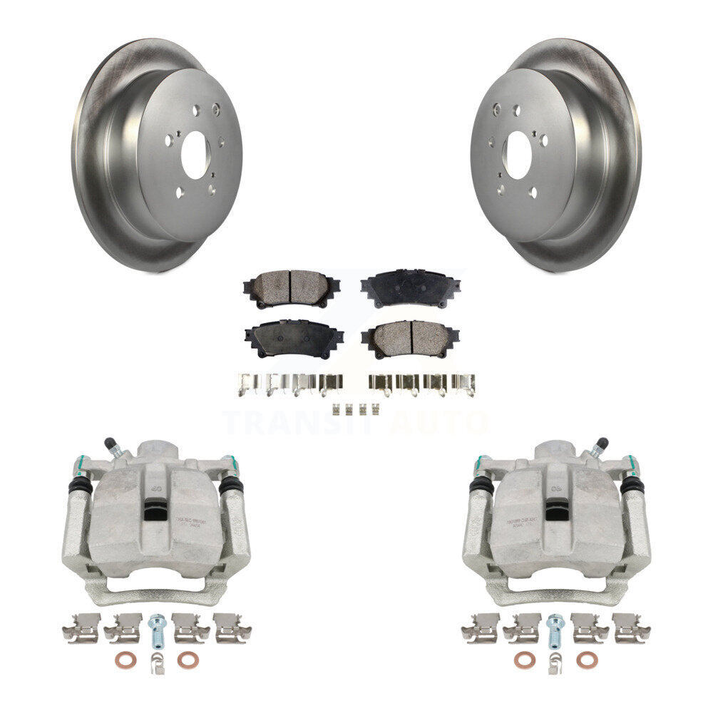 Rear Disc Brake Caliper Coated Rotors And Ceramic Pads Kit For Toyota Highlander Sienna Lexus RX350 RX450h KCG-100298T by Transit Auto