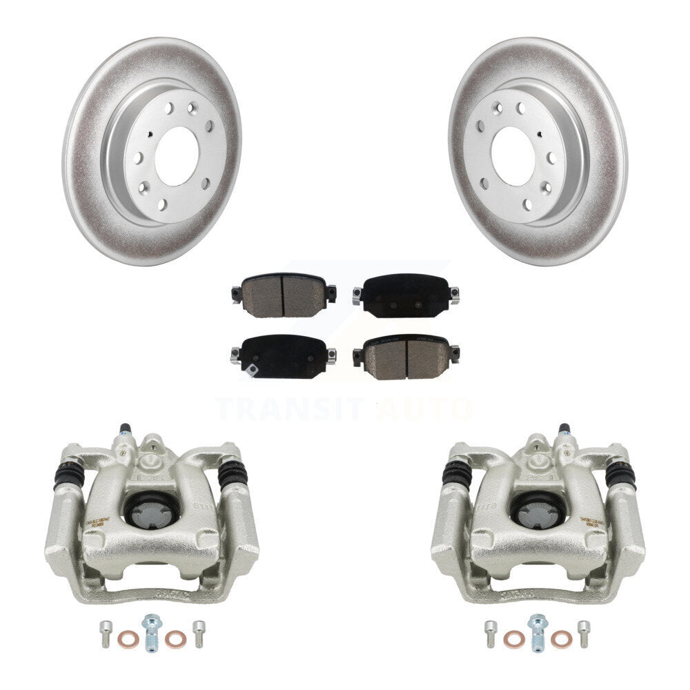 Rear Disc Brake Caliper Coated Rotors And Ceramic Pads Kit For Mazda 3 Sport KCG-100299C