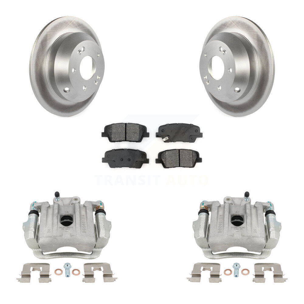 Rear Disc Brake Caliper Coated Rotors And Semi-Metallic Pads Kit For Kia Sorento KCG-100299S