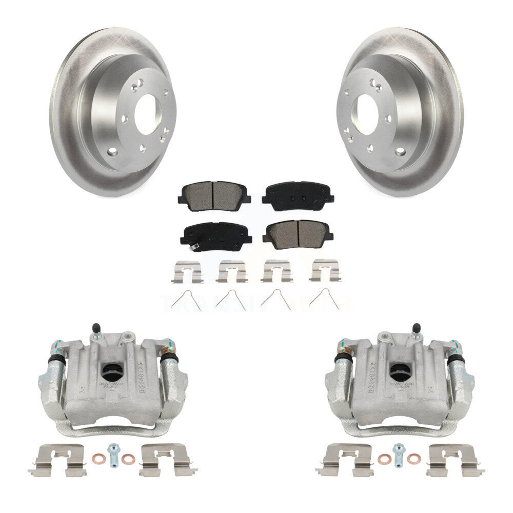 Rear Brake Caliper Coat Rotor And Semi-Metallic Pad Kit For Kia Sorento Hyundai Santa Fe KCG-100300S
