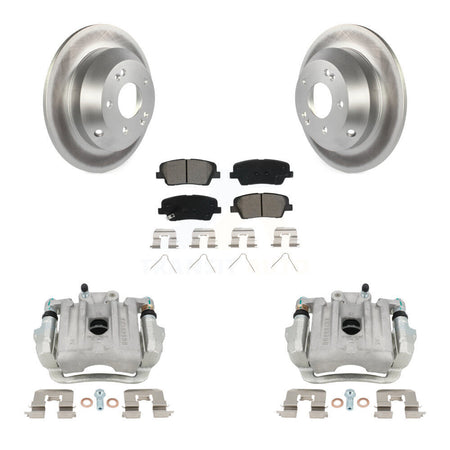 Rear Brake Caliper Coat Rotor And Semi-Metallic Pad Kit For Kia Sorento Hyundai Santa Fe KCG-100300S