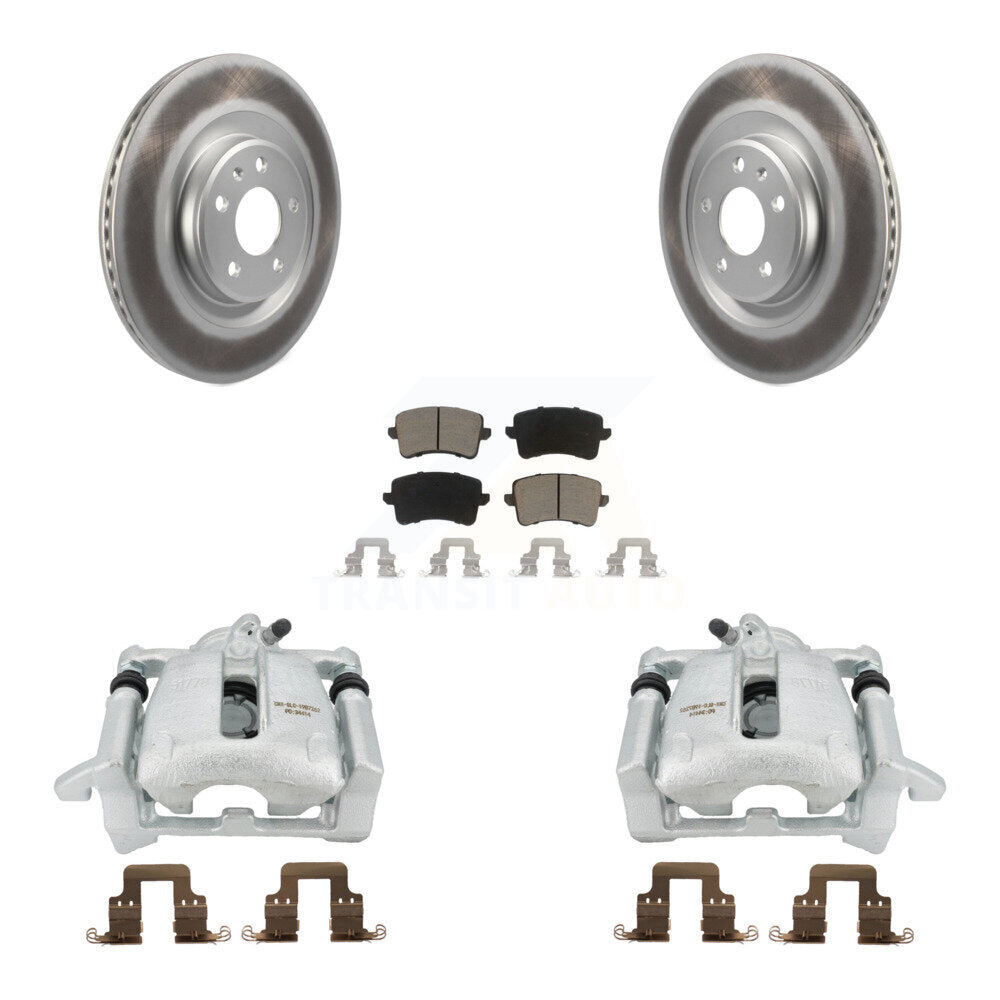 Rear Disc Brake Caliper Coated Rotors And Ceramic Pads Kit For 2012 Audi A5 Quattro With 330mm Diameter Rotor KCG-100301C by Transit Auto