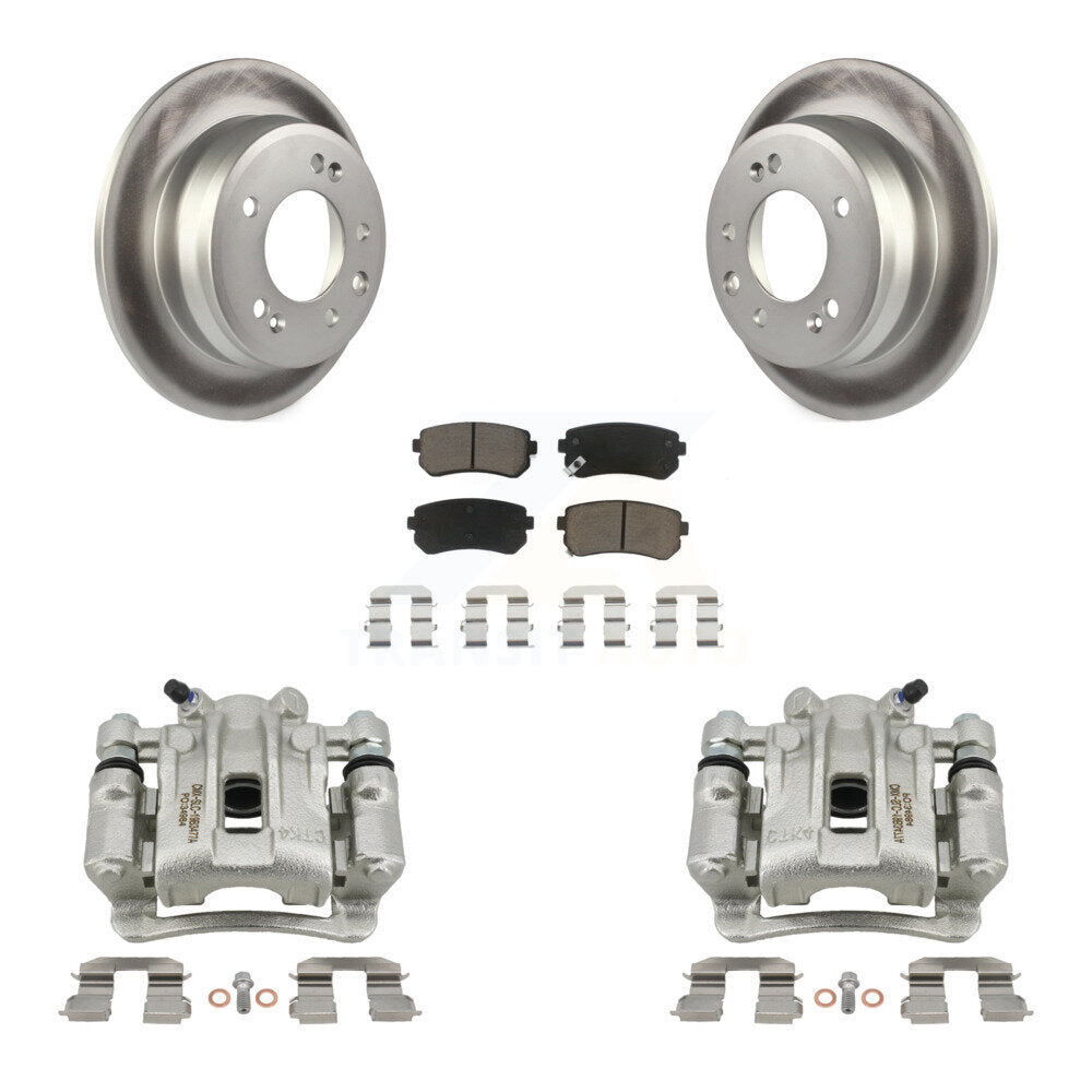 Rear Disc Brake Caliper Coated Rotors And Ceramic Pads Kit For Hyundai Elantra KCG-100302C