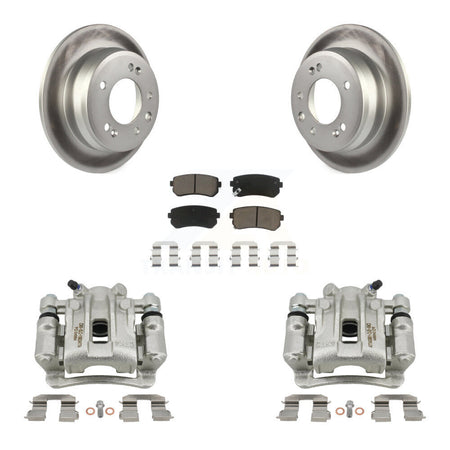 Rear Disc Brake Caliper Coated Rotors And Ceramic Pads Kit For Hyundai Elantra KCG-100302C
