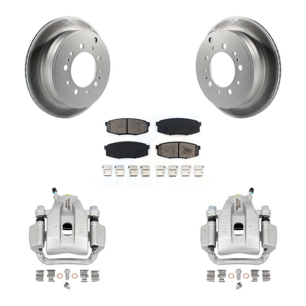 Rear Disc Brake Caliper Coated Rotor And Semi-Metallic Pad Kit For Toyota Tundra Sequoia KCG-100302S