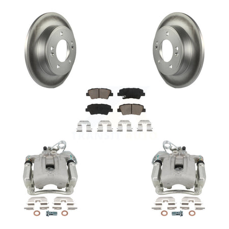 Rear Disc Brake Caliper Coated Rotors And Ceramic Pads Kit For Hyundai Elantra Coupe KCG-100303C by Transit Auto