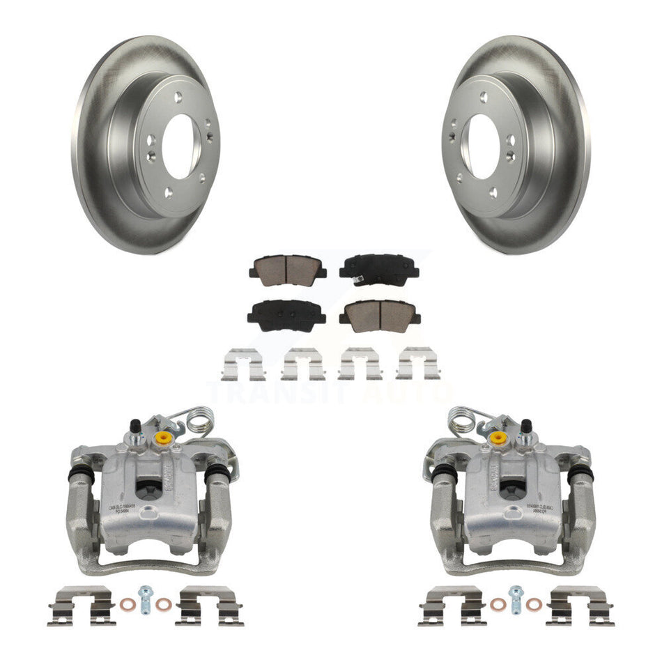 Rear Disc Brake Caliper Coated Rotors And Ceramic Pads Kit For Hyundai Elantra Coupe KCG-100303C