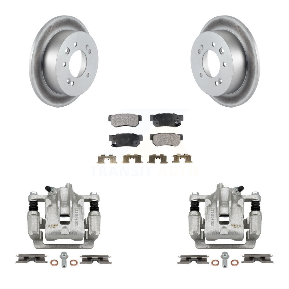 Rear Disc Brake Caliper Coated Rotors And Semi-Metallic Pads Kit For Hyundai Elantra KCG-100303P