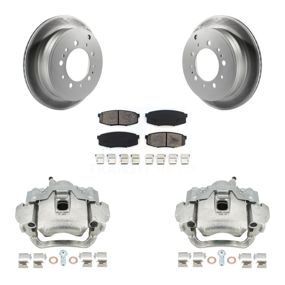 Rear Disc Brake Caliper Coated Rotors And Semi-Metallic Pads Kit For Lexus LX570 Toyota Land Cruiser KCG-100303S