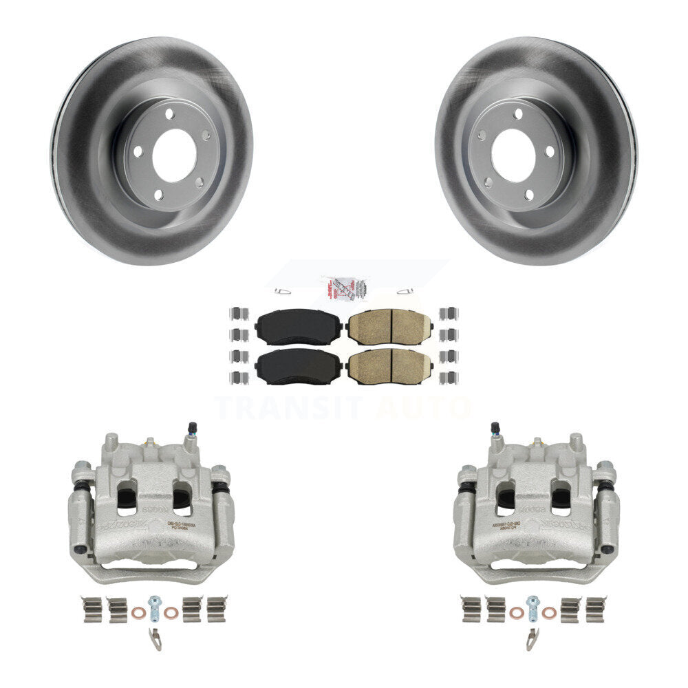 Front Disc Brake Caliper Coated Rotors And Ceramic Pads Kit For Ford Edge Lincoln MKX KCG-100304N
