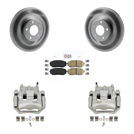 Front Disc Brake Caliper Coated Rotors And Ceramic Pads Kit For Ford Edge Lincoln MKX KCG-100304N
