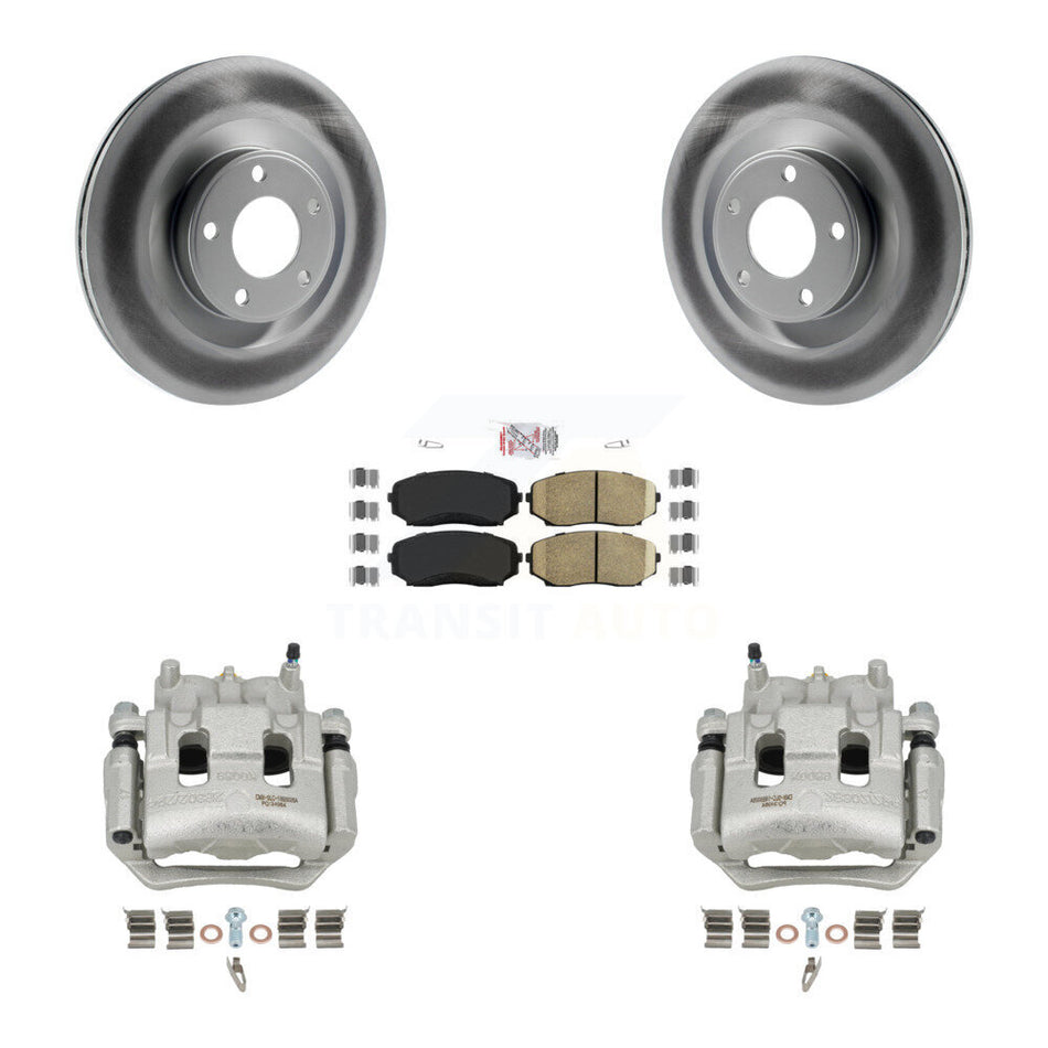 Front Disc Brake Caliper Coated Rotors And Ceramic Pads Kit For Ford Edge Lincoln MKX KCG-100304N