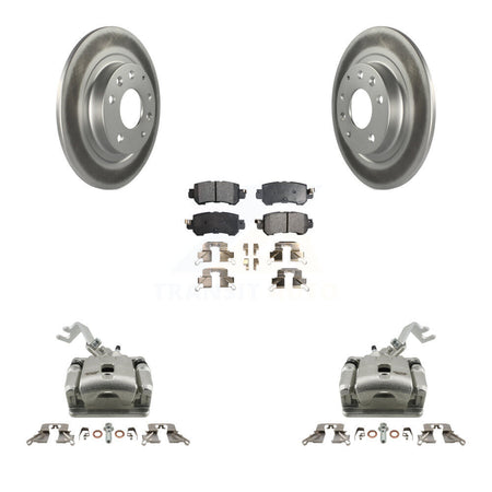 Rear Disc Brake Caliper Coated Rotors And Semi-Metallic Pad Kit For 2016-2018 Mazda CX-3 KCG-100304P