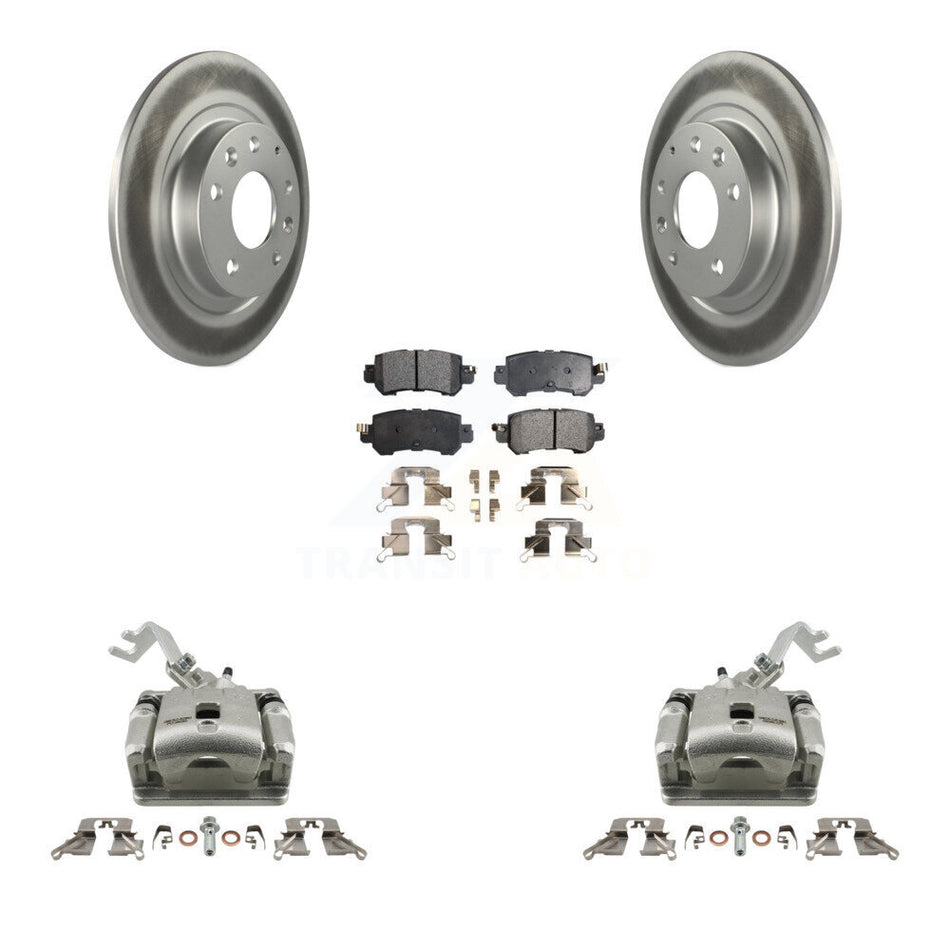 Rear Disc Brake Caliper Coated Rotors And Semi-Metallic Pad Kit For 2016-2018 Mazda CX-3 KCG-100304P