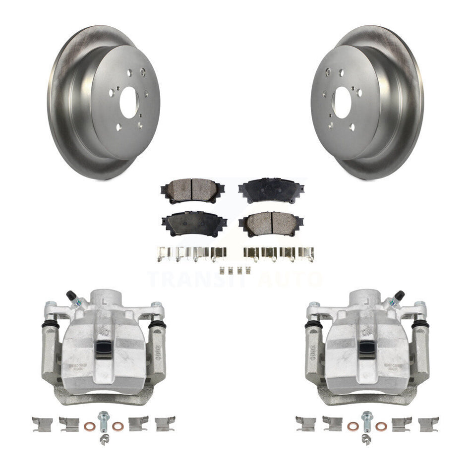 Rear Disc Brake Caliper Coat Rotors Ceramic Pad Kit For Toyota Sienna Lexus RX350 RX450h KCG-100304T
