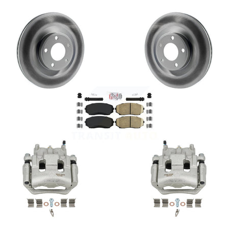 Front Disc Brake Caliper Coated Rotors And Ceramic Pads Kit For Ford Edge Lincoln MKX KCG-100305N