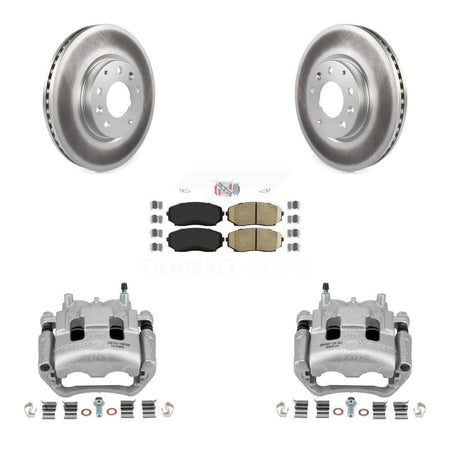 Front Disc Brake Caliper Coated Rotors And Ceramic Pads Kit For Mazda CX-7 Ford Edge KCG-100306N