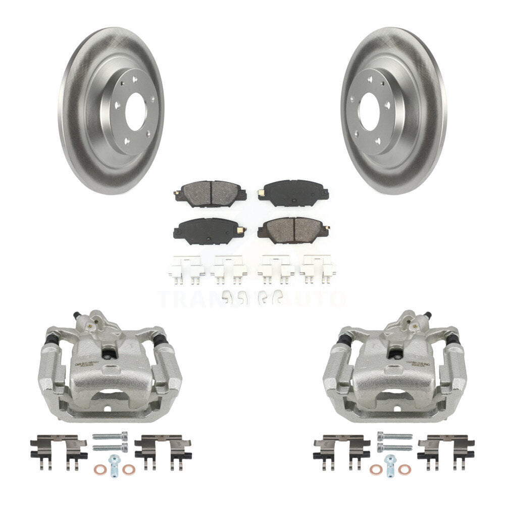 Rear Disc Brake Caliper Coated Rotors And Semi-Metallic Pad Kit For 2016-2022 Mazda CX-5 KCG-100307S