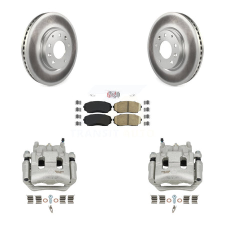 Front Disc Brake Caliper Coated Rotors And Ceramic Pad Kit For 2007-2009 Lincoln MKX FWD KCG-100308N