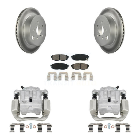Rear Brake Caliper Coat Rotor & Semi-Metallic Pad Kit For 2014-2018 Subaru Forester 2.0L KCG-100308S