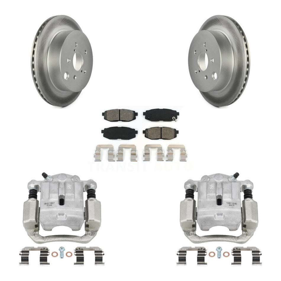 Rear Brake Caliper Coat Rotor & Semi-Metallic Pad Kit For 2014-2018 Subaru Forester 2.0L KCG-100308S