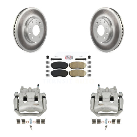 Front Disc Brake Caliper Coated Rotors And Ceramic Pad Kit For 2007-2009 Lincoln MKX FWD KCG-100309N