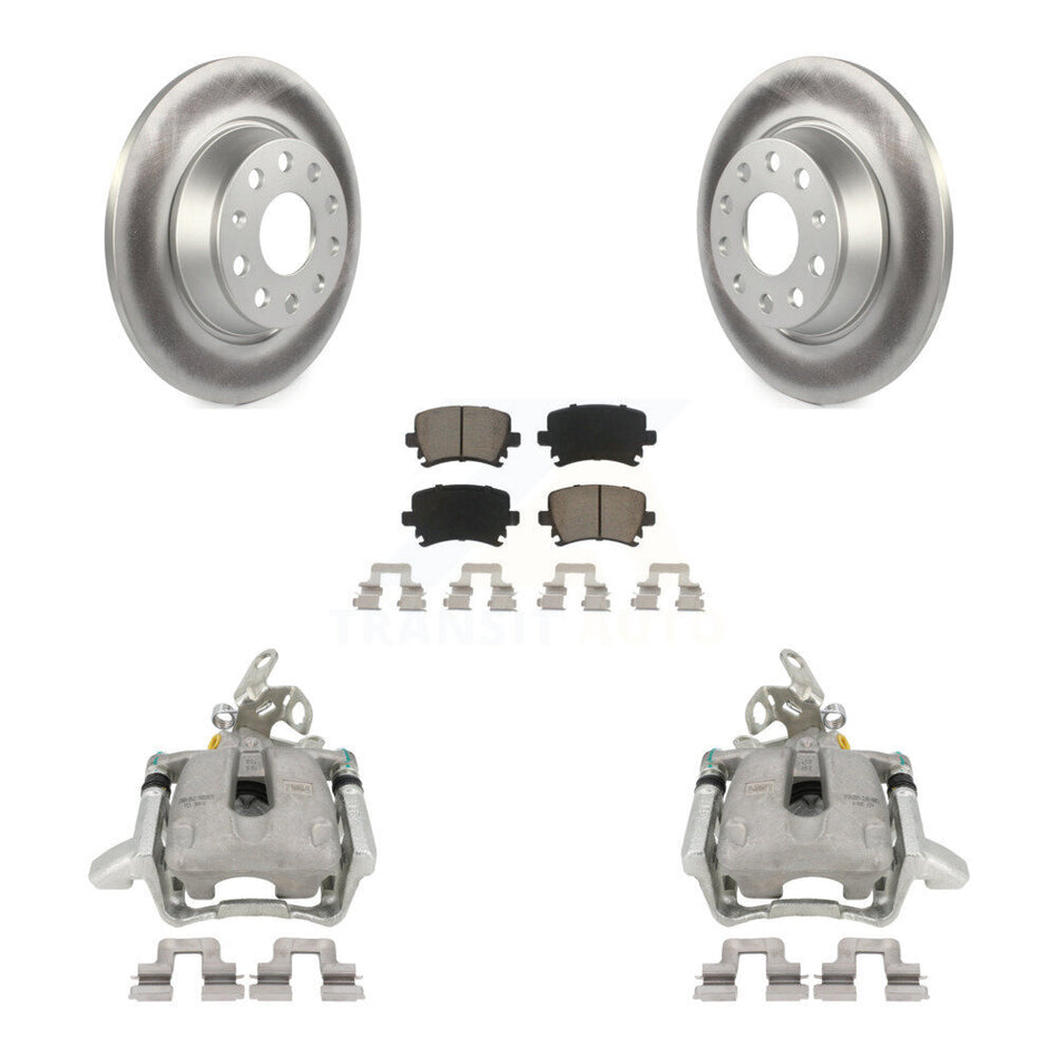 Rear Disc Brake Caliper Coated Rotors And Ceramic Pads Kit For Volkswagen GTI Audi A3 Quattro With 282mm Diameter Rotor KCG-100310C