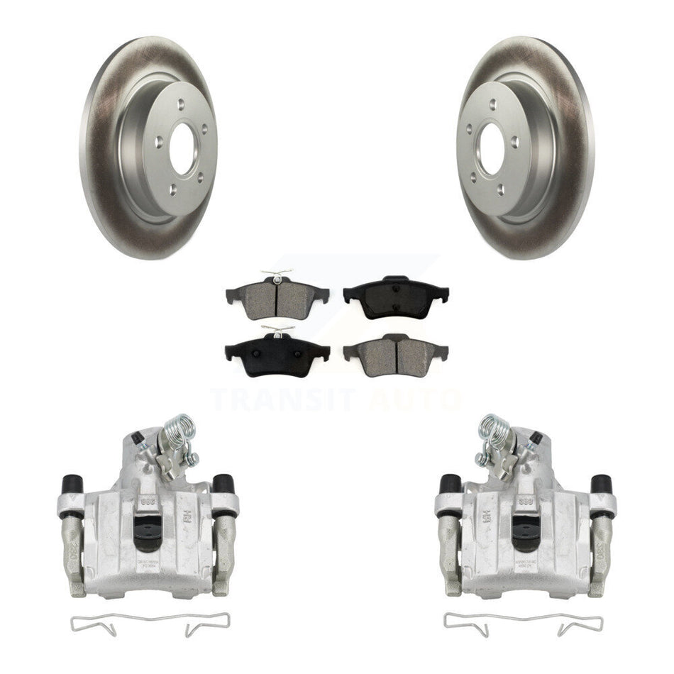 Rear Disc Brake Caliper Coated Rotor And Semi-Metallic Pad Kit For Volvo S40 C30 V50 C70 KCG-100310S