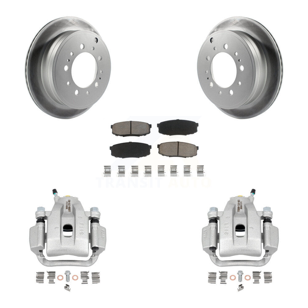 Rear Disc Brake Caliper Coated Rotors And Ceramic Pads Kit For Toyota Tundra Sequoia KCG-100311C