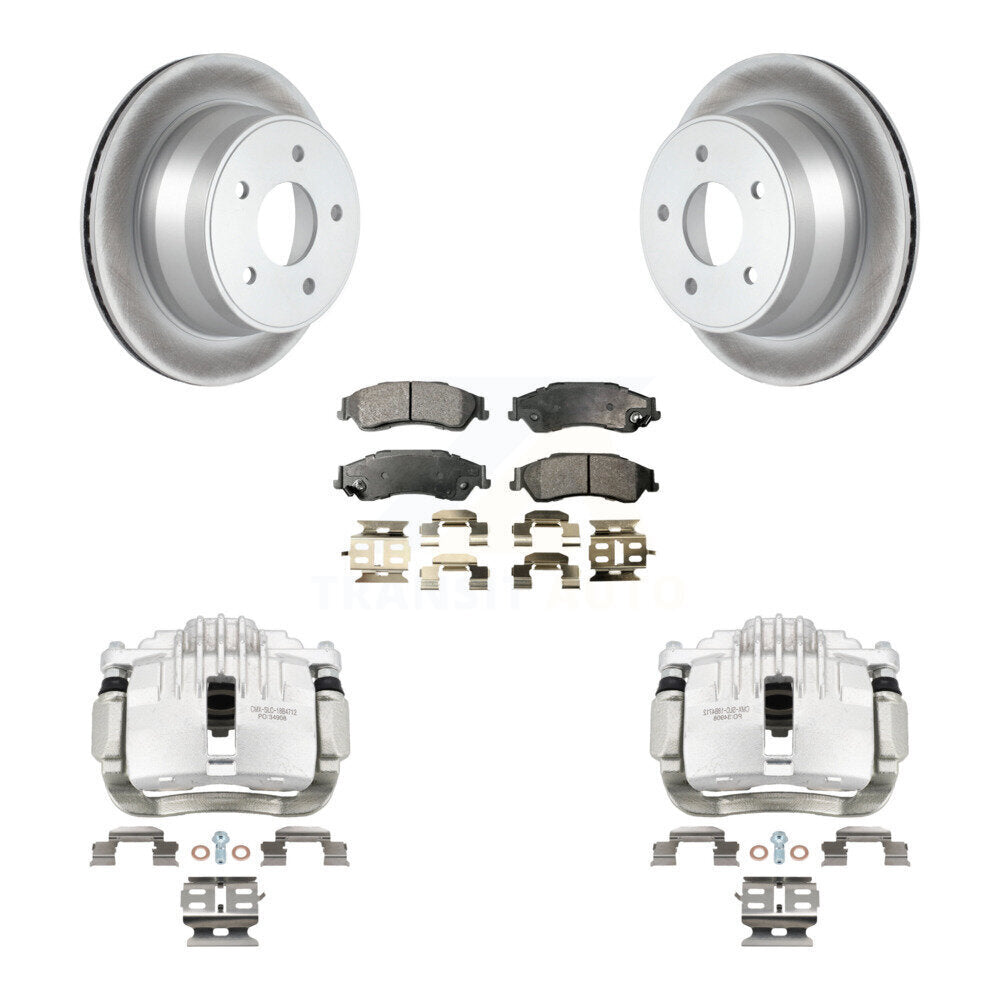 Rear Brake Caliper Coat Rotors Ceramic Pad Kit For Chevrolet GMC Blazer S10 Jimmy Sonoma KCG-100311T