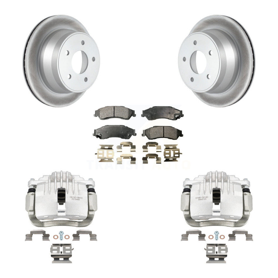 Rear Brake Caliper Coat Rotors Ceramic Pad Kit For Chevrolet GMC Blazer S10 Jimmy Sonoma KCG-100311T