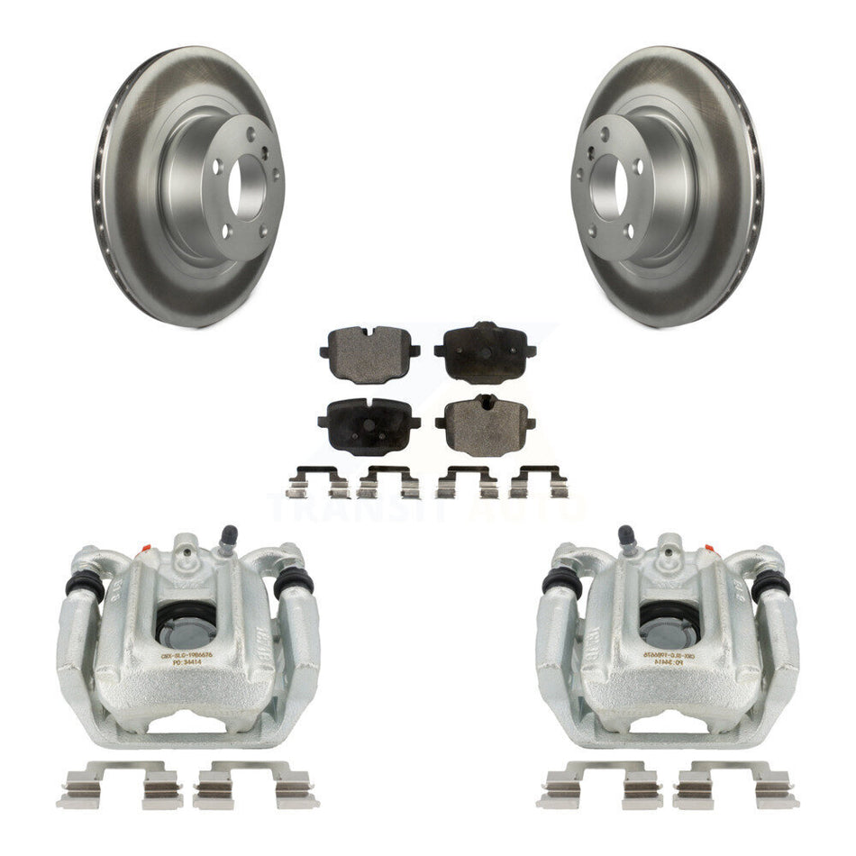Rear Disc Brake Caliper Coated Rotors And Semi-Metallic Pads Kit For 2012 BMW X3 From 10 11 KCG-100312P