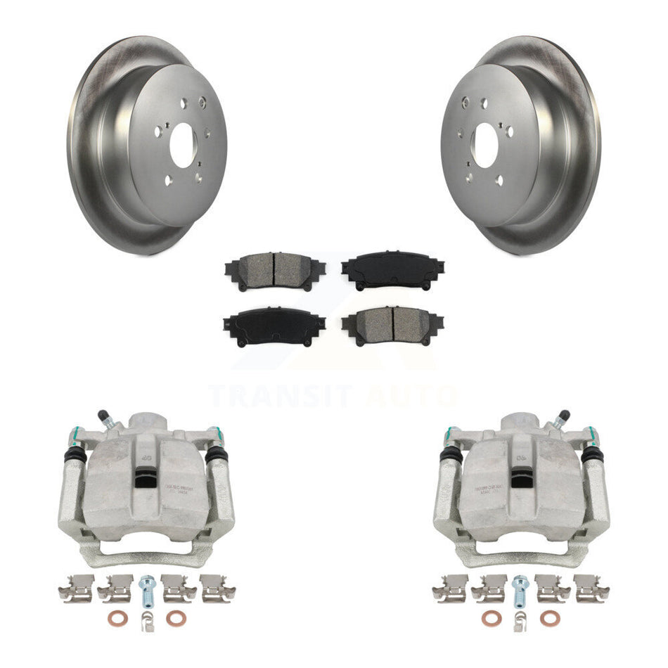 Rear Disc Brake Caliper Coated Rotors And Semi-Metallic Pads Kit For Toyota Highlander Sienna Lexus RX350 RX450h KCG-100312S