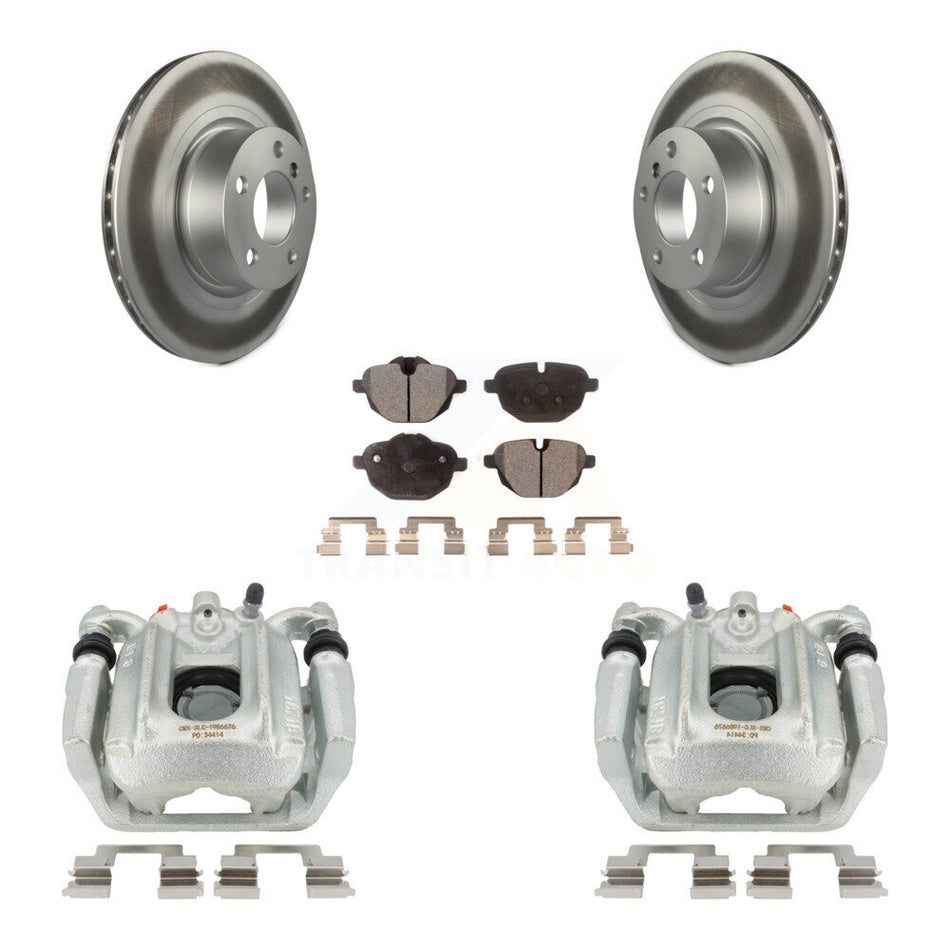 Rear Disc Brake Caliper Coated Rotors And Semi-Metallic Pads Kit For BMW X3 X4 KCG-100313P