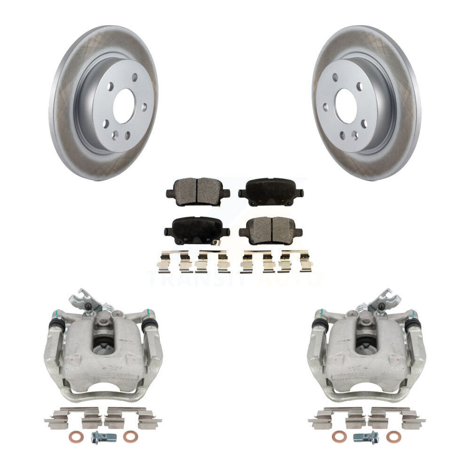 Rear Disc Brake Caliper Coated Rotors And Ceramic Pads Kit For 2016 Chevrolet Cruze With 268mm Diameter Rotor KCG-100313T