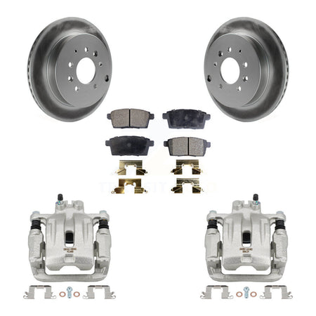 Rear Brake Caliper Coat Rotor Semi-Metallic Pad Kit For Ford Edge Mazda CX-7 Lincoln MKX KCG-100314P