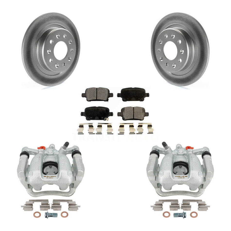 Rear Disc Brake Caliper Coated Rotors And Ceramic Pads Kit For 2018-2020 Chevrolet Equinox GMC Terrain KCG-100316T