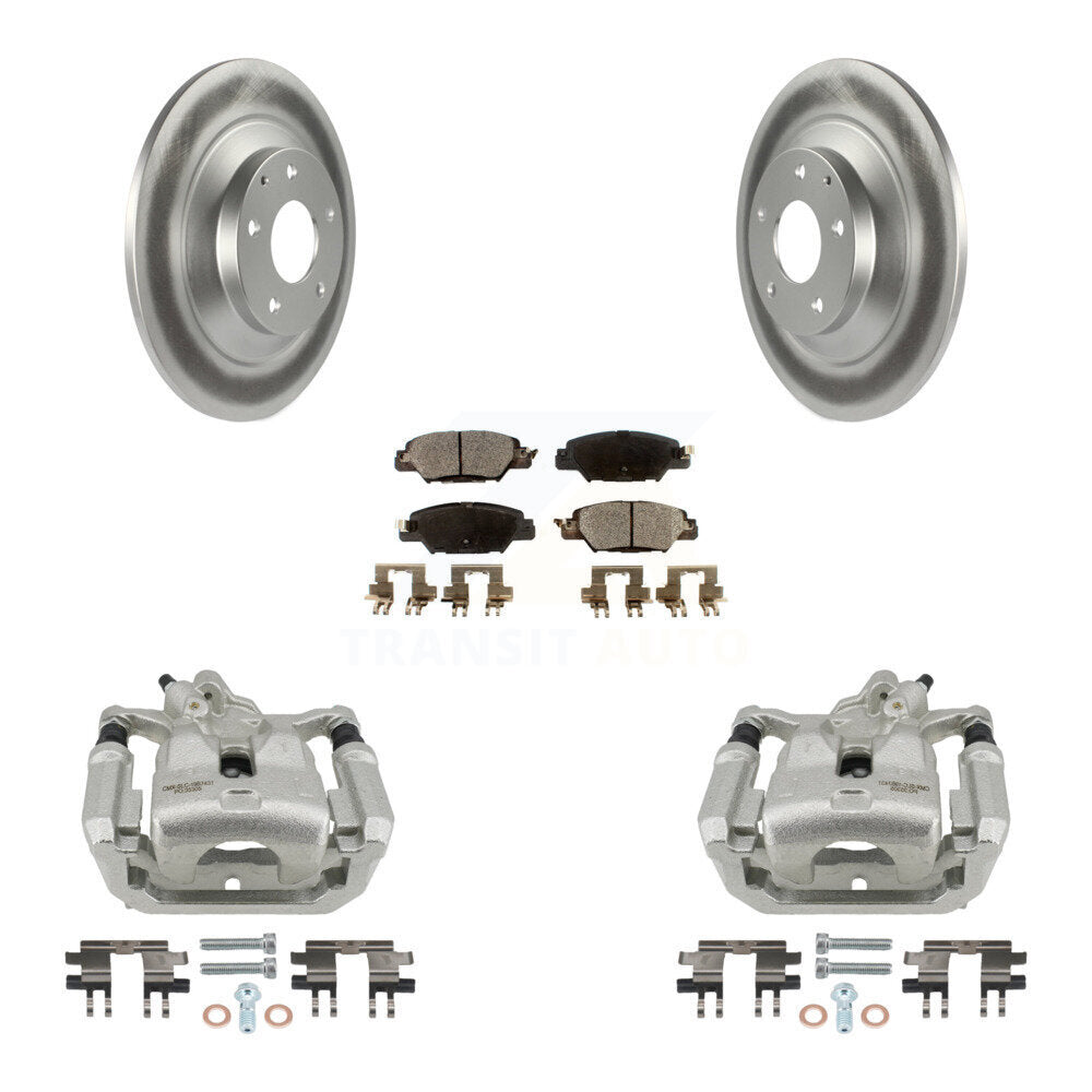 Rear Disc Brake Caliper Coated Rotors And Semi-Metallic Pad Kit For 2016-2022 Mazda CX-5 KCG-100317P