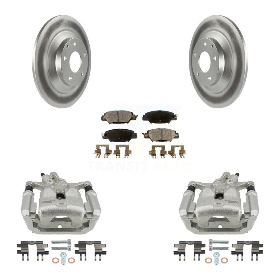 Rear Disc Brake Caliper Coated Rotors And Semi-Metallic Pad Kit For 2016-2022 Mazda CX-5 KCG-100317P