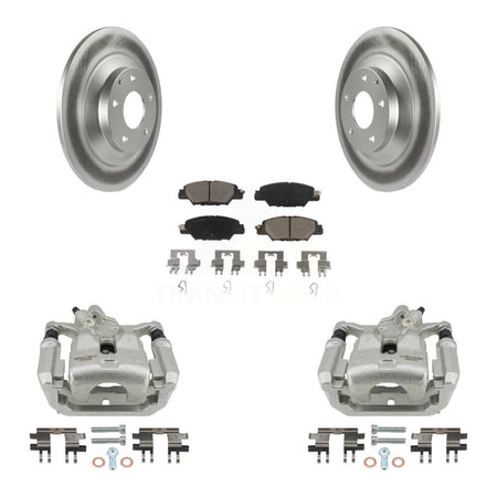 Rear Disc Brake Caliper Coated Rotors And Ceramic Pads Kit For 2016-2022 Mazda CX-5 KCG-100318C