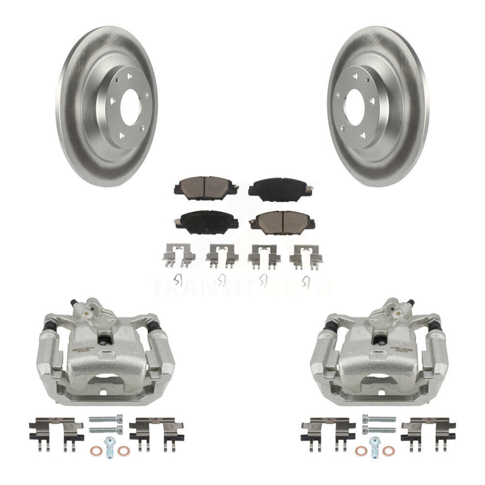 Rear Disc Brake Caliper Coated Rotors And Ceramic Pads Kit For 2016-2022 Mazda CX-5 KCG-100318C