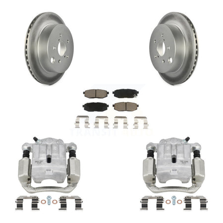 Rear Disc Brake Caliper Coat Rotors & Ceramic Pad Kit For 2014-2018 Subaru Forester 2.0L KCG-100319C