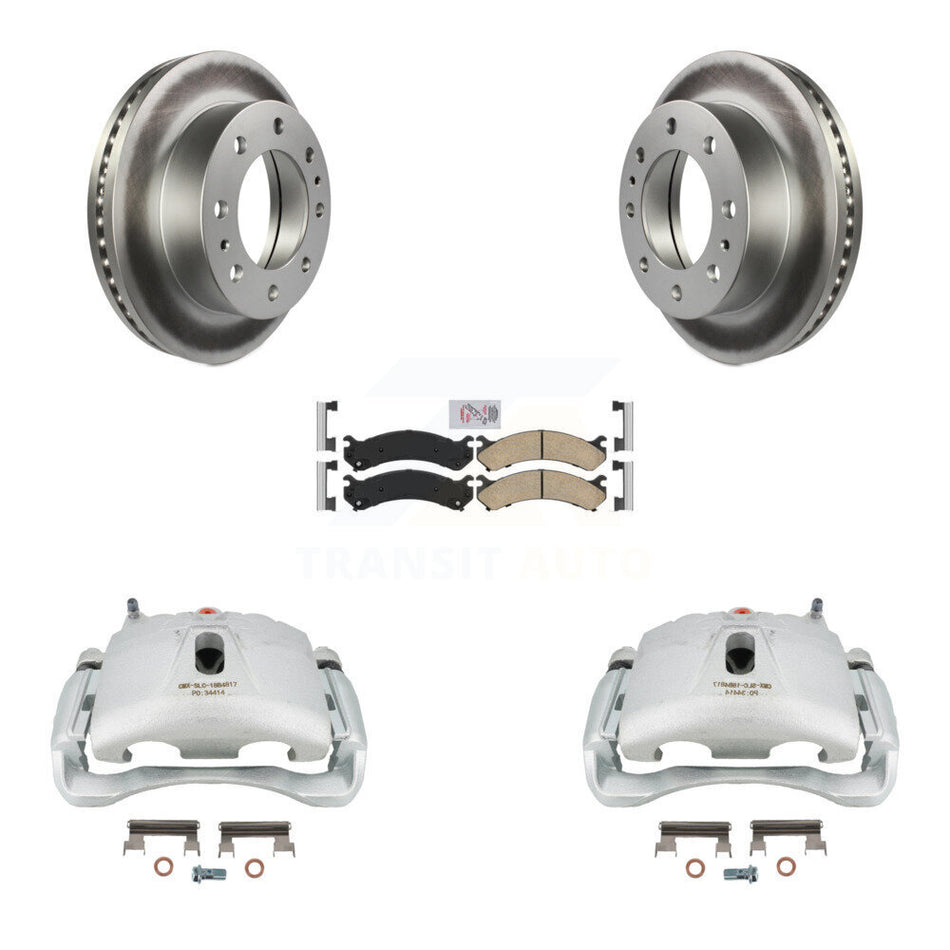 Front Disc Brake Caliper Coated Rotors And Ceramic Pads Kit For Chevrolet Express 3500 GMC Silverado Savana Sierra Classic 4500 KCG-100319N