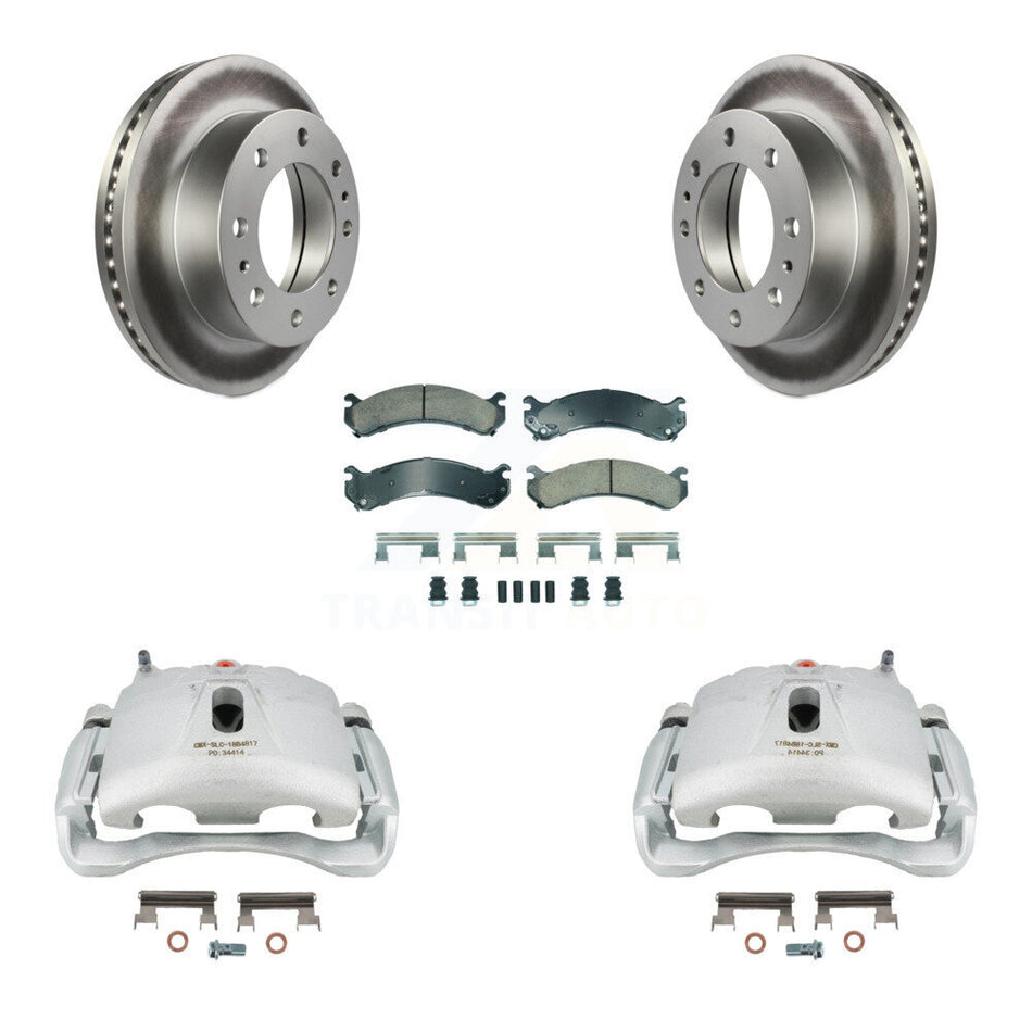 Front Brake Caliper Coat Rotor And Ceramic Pad Kit For Chevrolet GMC Express 3500 Savana KCG-100320N