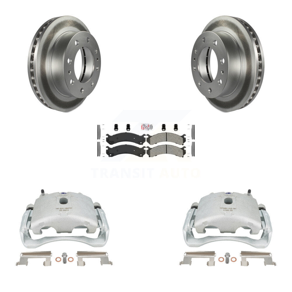 Front Brake Caliper Coat Rotor & Semi-Metallic Pad Kit For Chevrolet Silverado 2500 HD GMC Sierra Express Cadillac DeVille Savana 3500 Hummer H2 Classic 1500 Suburban Yukon XL KCG-100321N by Transit Auto