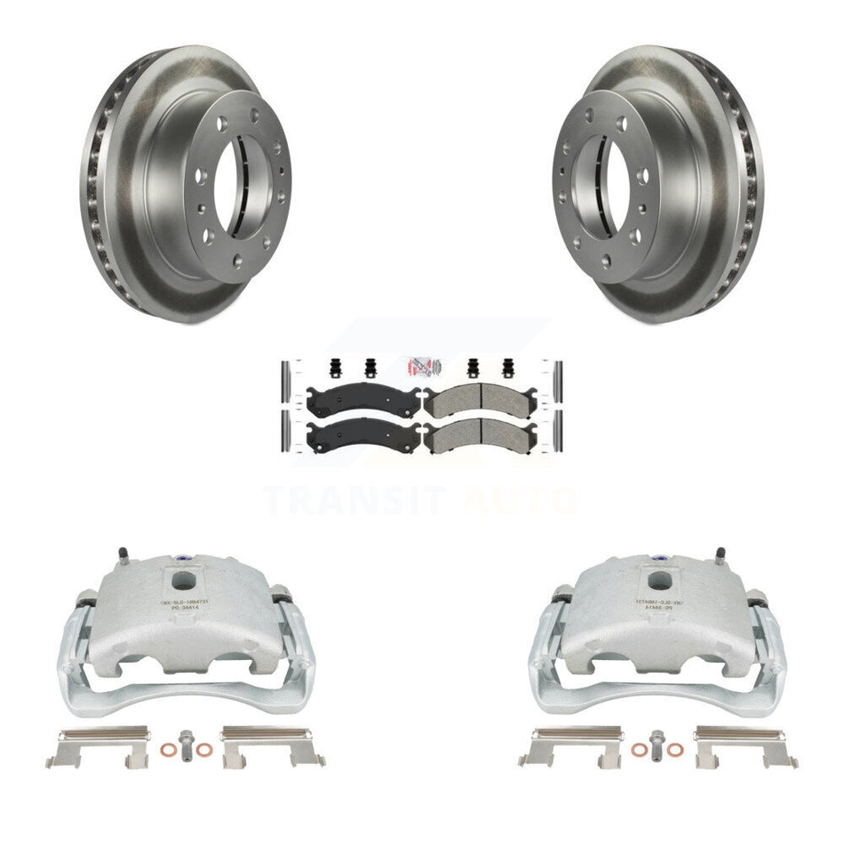 Front Brake Caliper Coat Rotor & Semi-Metallic Pad Kit For Chevrolet Silverado 2500 HD GMC Sierra Express Cadillac DeVille Savana 3500 Hummer H2 Classic 1500 Suburban Yukon XL KCG-100321N by Transit Auto