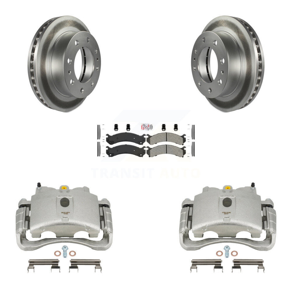 Front Brake Caliper Coat Rotor & Semi-Metallic Pad Kit For Chevrolet Silverado 2500 HD GMC Sierra Express Cadillac DeVille Savana 3500 Hummer H2 Classic 1500 Suburban Yukon XL KCG-100321N