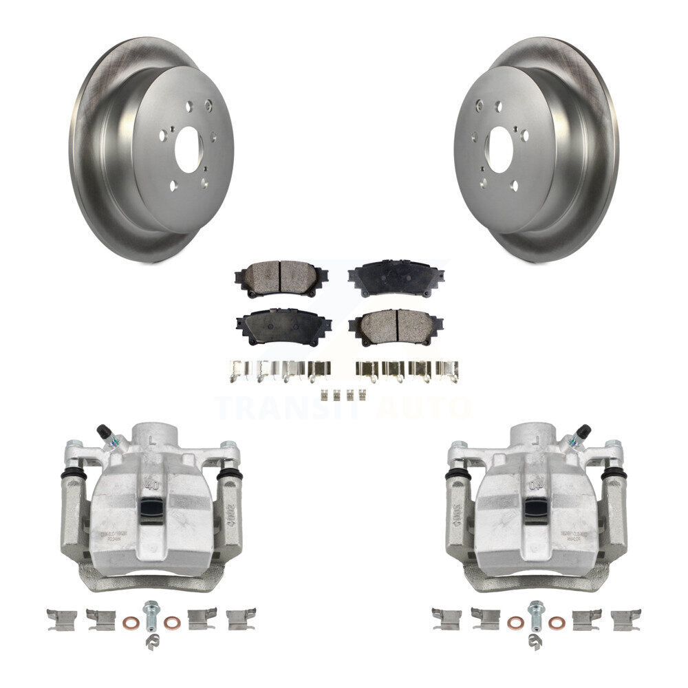 Rear Brake Caliper Coat Rotor Semi-Metallic Pad Kit For Toyota Sienna Lexus RX350 RX450h KCG-100321P