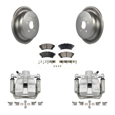 Rear Brake Caliper Coat Rotor Semi-Metallic Pad Kit For Toyota Sienna Lexus RX350 RX450h KCG-100321P