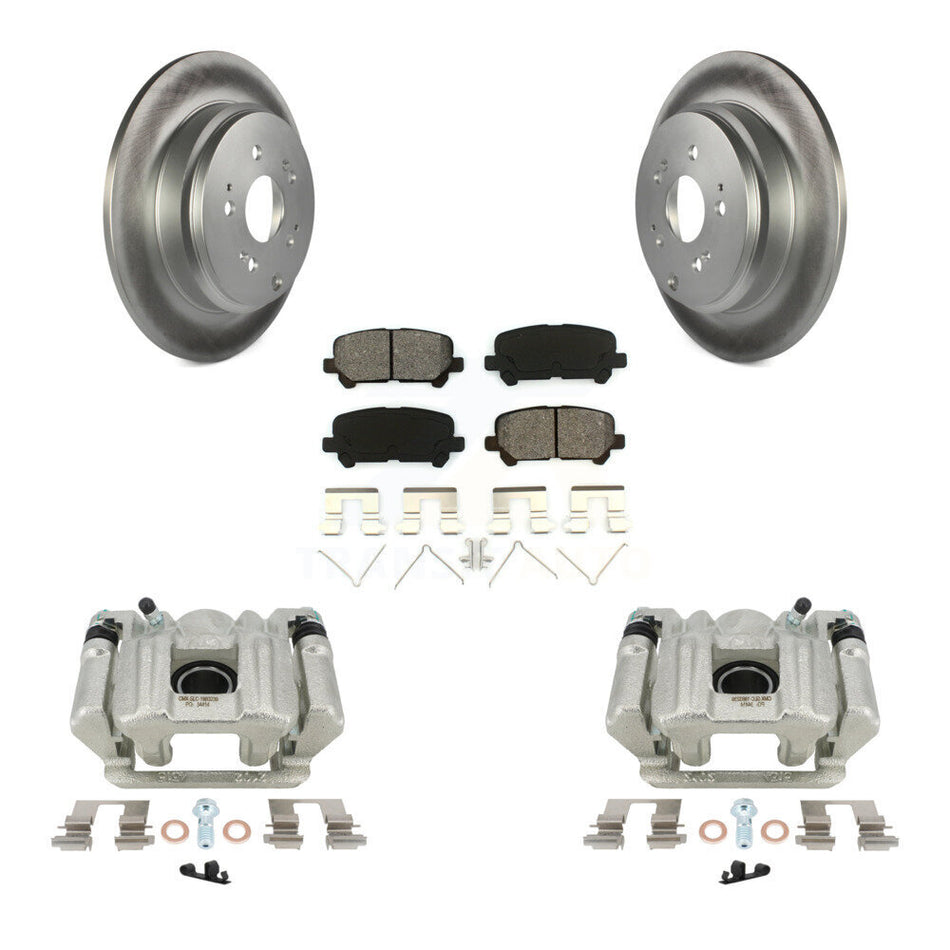 Rear Disc Brake Caliper Coated Rotors And Semi-Metallic Pads Kit For Acura MDX ZDX KCG-100321S